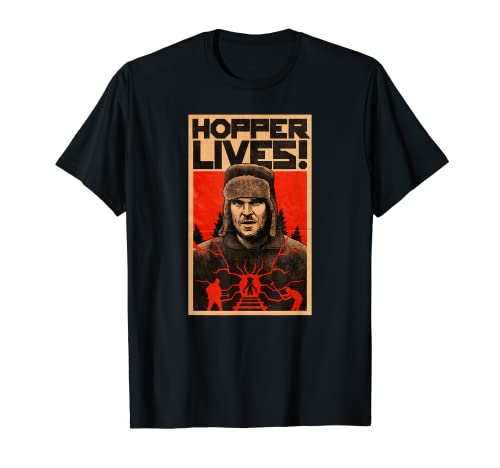 Stranger Things 4 Hopper Lives! Russian Poster Camiseta
