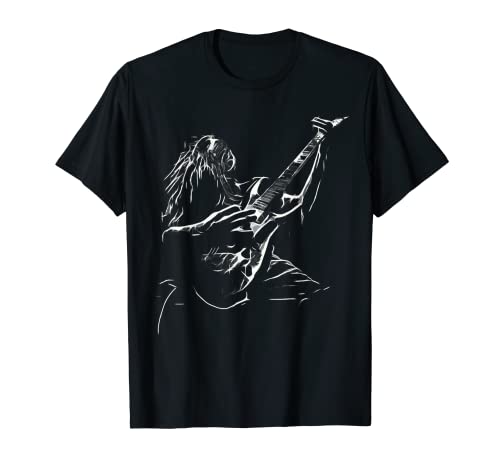 Musica Heavy Metal Guitarrista Rock and Roll Camiseta
