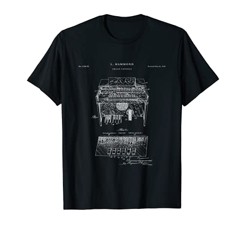 Camiseta Hammond Organ Patent - camiseta de música Camiseta