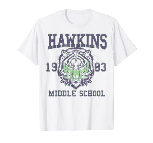 Netflix Stranger Things Hawkins Middle School 1983 Tiger Camiseta