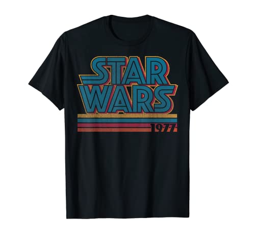 Star Wars Super Retro Striped Logo 1977 Camiseta