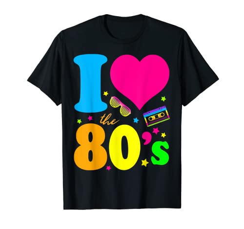 I love The 80'S T-Shirt 80's 90's costume Party Tee Camiseta