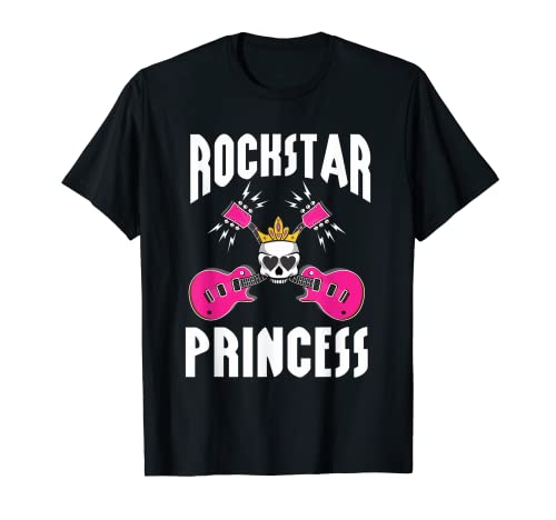 Rockstar Princess | Linda chica rockeros rock and roll Camiseta
