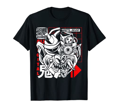 Retro Oni Cyberpunk Samurai Arts Bushido Warrior Camiseta