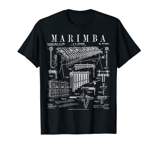 Marimba Player Percusión Instrumento Musical Vintage Patente Camiseta