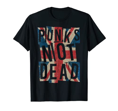 Punks Not Dead - Vintage - UK London Flag - Punk Is Not Dead Camiseta
