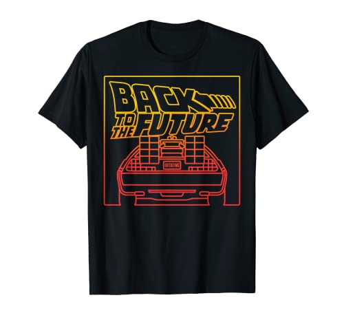 Back To The Future DeLorean Gradient Line Art Camiseta