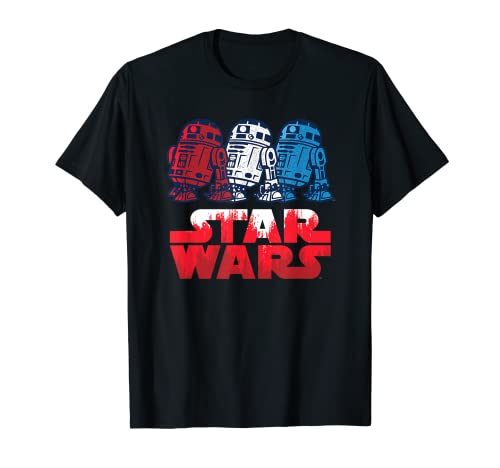 Star Wars R2-D2 Droid + Logo in Red White & Blue USA America Camiseta