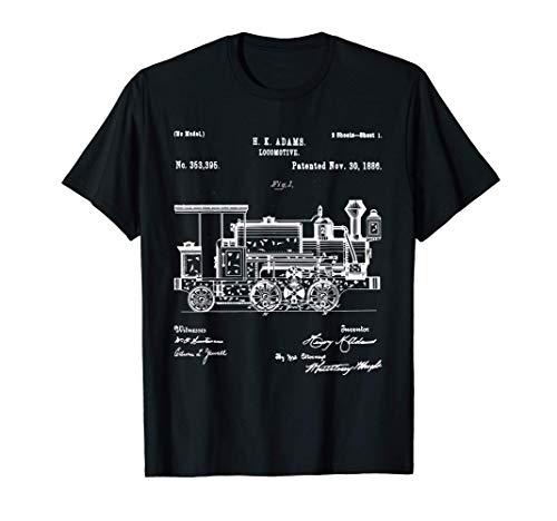 Tren de vapor locomotora de 1886 - Plano de patente retro Camiseta