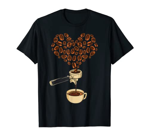 Amor Granos De Café Corazón Expresso Lover Camiseta