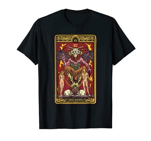 Skull Lovers Tarot Card Esqueleto Halloween Camiseta
