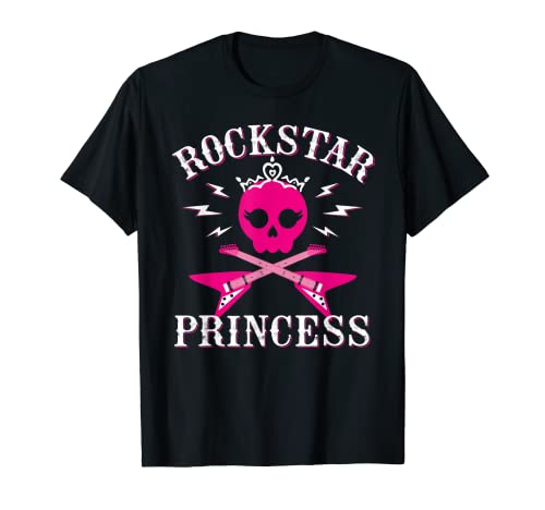Rockstar Princess - Guitarra Rockers con diseño de princesa para niñas Camiseta