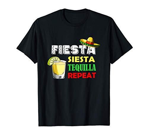 Fiesta Siesta Tequila Repeat Mexico Cinco de Mayo Camiseta