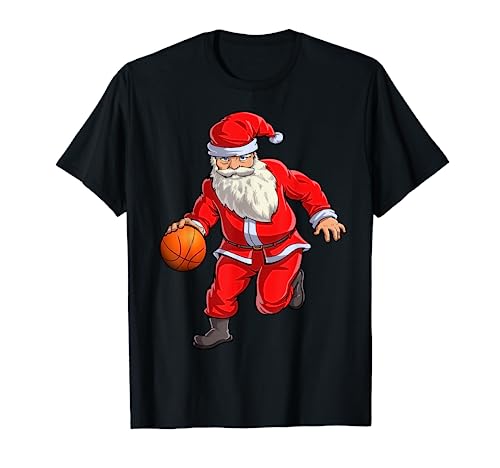 Baloncesto Santa Regate Bola Navidad Niños Hombres Deportes Navidad Camiseta