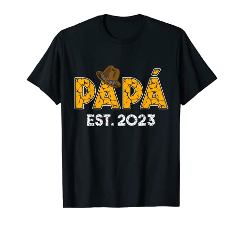 Futuro Papá Est. 2023 Primerizo Bebé Día Del Padre Hombre Camiseta