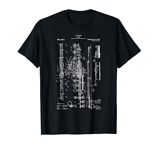 Flauta 1908 Patente de flauta gráfica Camiseta
