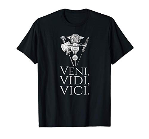 Ancient Rome Julius Caesar Latin Quote - Veni Vidi Vici Camiseta