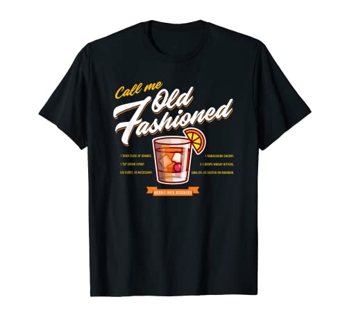 Vintage Call Me Old Fashioned Whisky Cocktail T Shirt Camiseta