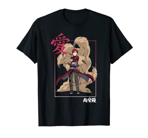 Naruto Shippuden Marco de Gaara Kanji Camiseta