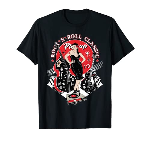 Camisetas Rockabilly Hombre Mujer Rock and Roll Pinup 50s Camiseta