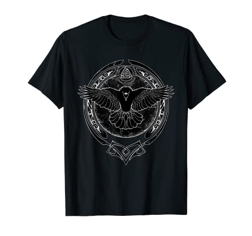 Cuervo vikingo Munin y símbolo de Valknut Camiseta