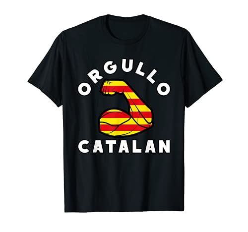 Orgullo Catalán Diseño con Bandera de Catalunya sobre Brazo Camiseta