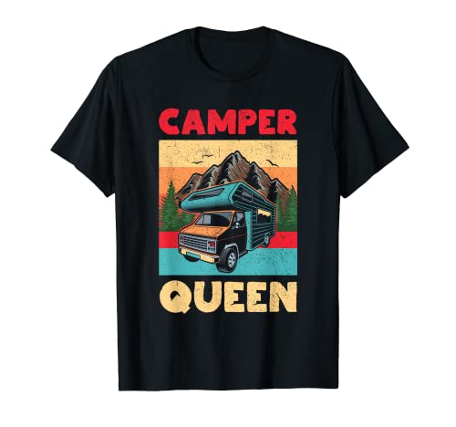 Camper Queen RV Camping Divertido autocaravana de 5ª rueda Camiseta