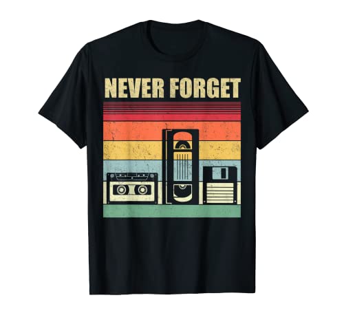 Never Forget Audio Cassette 70s 80s 90s Funny Gift Shirt Camiseta