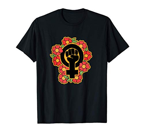 Feminist Feminista Feminist symbol floral art Camiseta