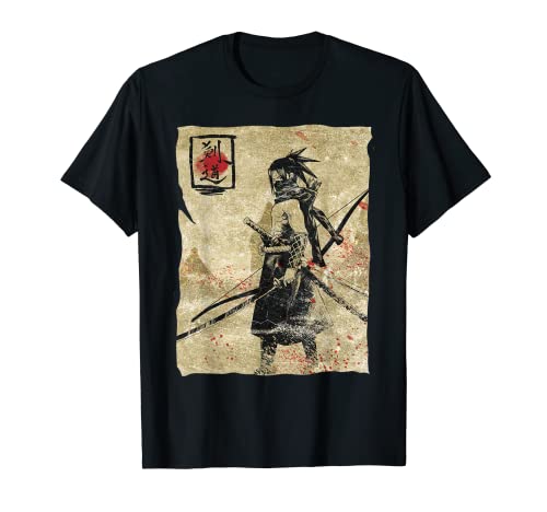 Hombre Abanico retro de combate marcial de arte japonés Samurai Camiseta