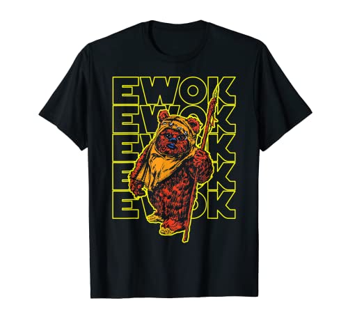 Star Wars Retro Ewok Big Halftones Camiseta
