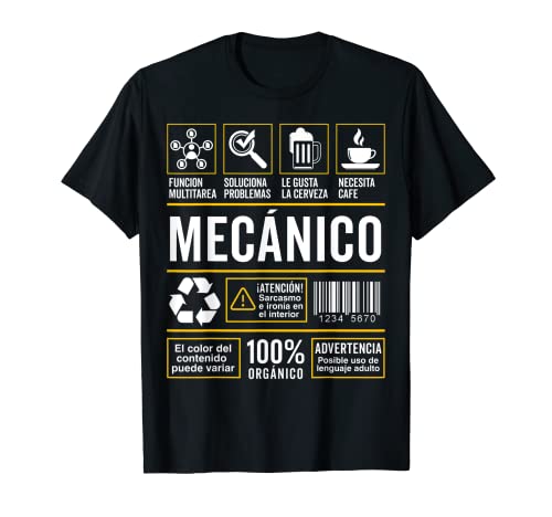 Etiqueta graciosa friki profesión trabajo mecánico original Camiseta