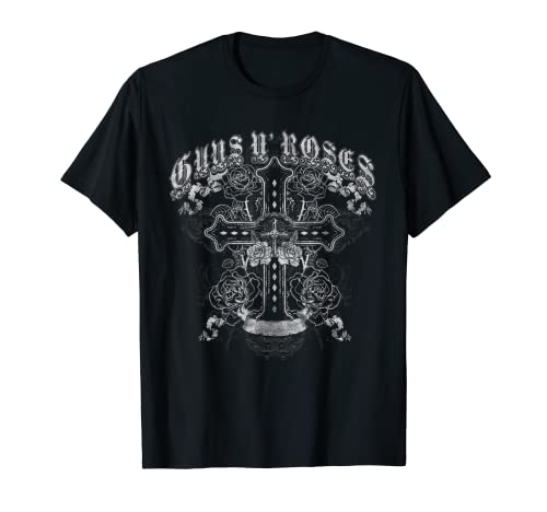 Guns N' Roses - Cruz blanca vintage oficial Camiseta