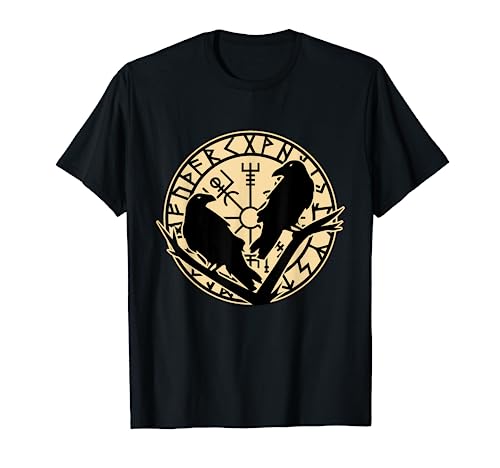 Odin Ravens Huginn & Muninn - Mitología Norse Vegvisir Camiseta