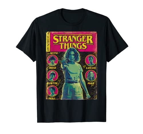 Netflix Stranger Things Group Shot Comic Cover Camiseta
