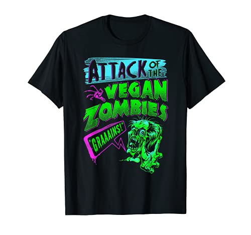 Ataque de los Zombies veganos Vegetariano Halloween Camiseta
