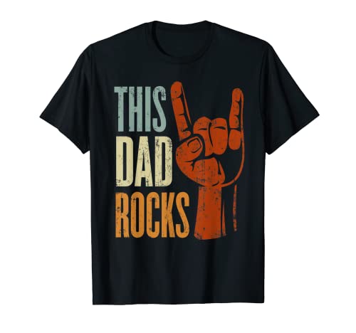 This Dad Rocks Rock n Roll para el padre Camiseta