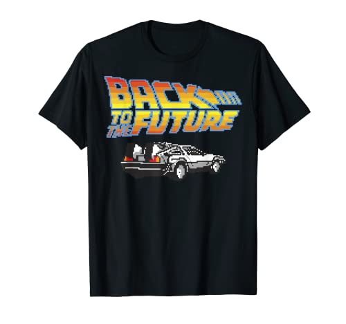 Back To The Future 8-Bit Delorean Logo Camiseta