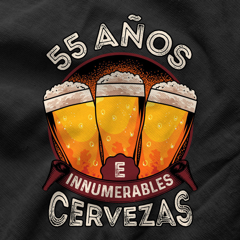 55 Years and Countless Beers T-shirt — tshirtoftheyear.com