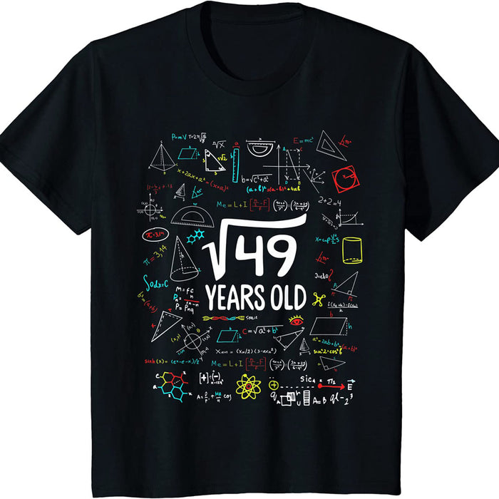 Camiseta Niños Raíz Cuadrada 7 Cumpleaños Matemáticas