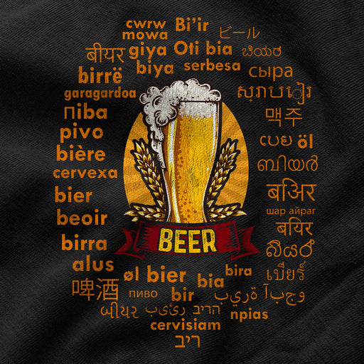 Camiseta Palabra Cerveza En Muchos Idiomas