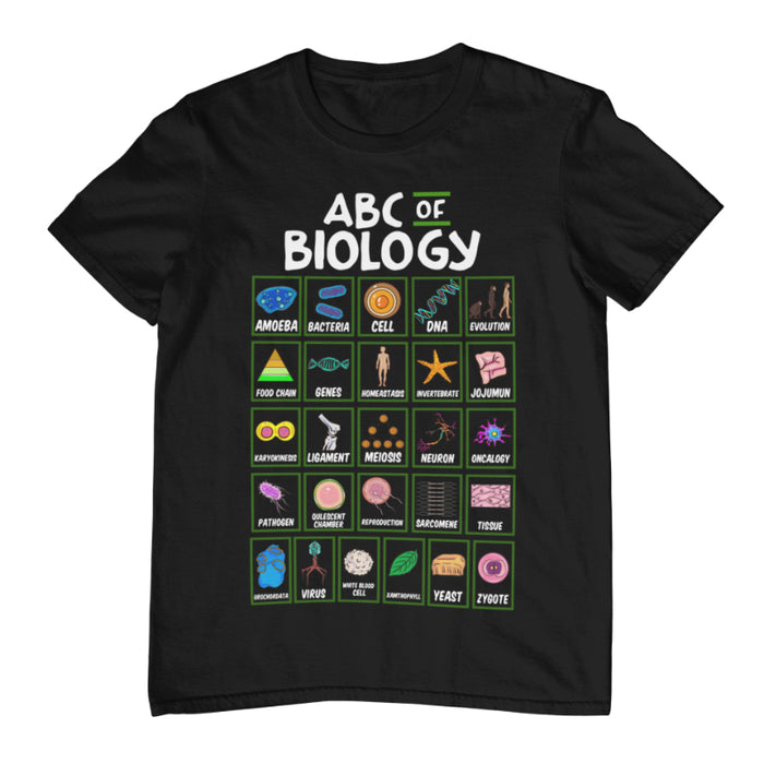 Camiseta ABC de la Biología Física Ciencia